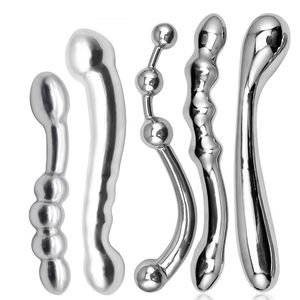 Anal Toys 304 Acier Inoxydable Boules Anales Gros Godes Butt Plug G-spot Wand Stimulator Prostate Massager Stick Adult Sex Toys pour Hommes Femme 230710