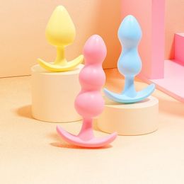 Anal Toys 3PCSet Soft Silicone Plugs Beginner Stimulator Trainer Sex Play speelgoed voor vrouwen Paren GSPOT Massage Product 230811
