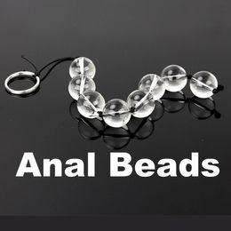 Juguetes anales 4 tamaños Conjunto de cuentas de vidrio Bolas vaginales Enchufe Butt Sex Chain Bead Game Productos Viabrator 231114