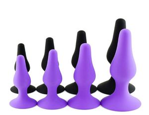 Toys anal 4pcSset Buanal Plug Trainer Kit Sex Toy Toy Adult Silicone Soft Soft Safe Hypoallernic3724088