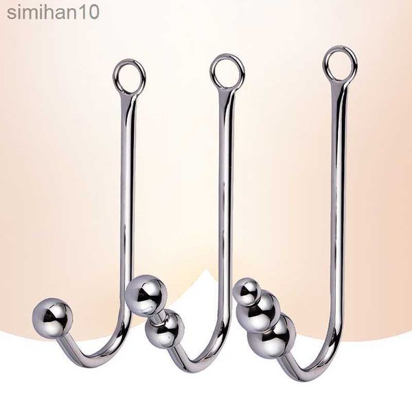 Juguetes anal gancho anal Toyadores de sexo de acero inoxidable para hombre Metal Butt Hook Dilator Masajeador de próstata Dispositivo de castidad anal BDSM Gay Fetish Toys HKD230816