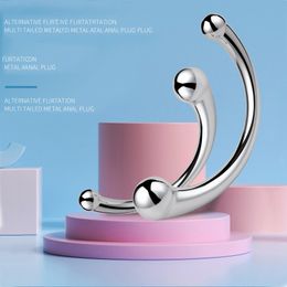 Juguetes anales Anal Plug Dildo Acero inoxidable G Spot Wand Masaje Stick Pure Metal Penis GSpot Stimulator Sex Toy para Mujeres Hombres 230508