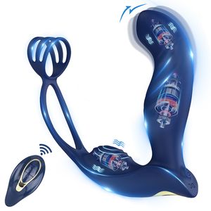 Jouets anaux Vibromasseur anal Masseur de prostate masculin Anneau de pénis Retarder l'éjaculation Cockring Anus à distance Butt Plug Finger Masturbation Sex Toy Hommes 230718