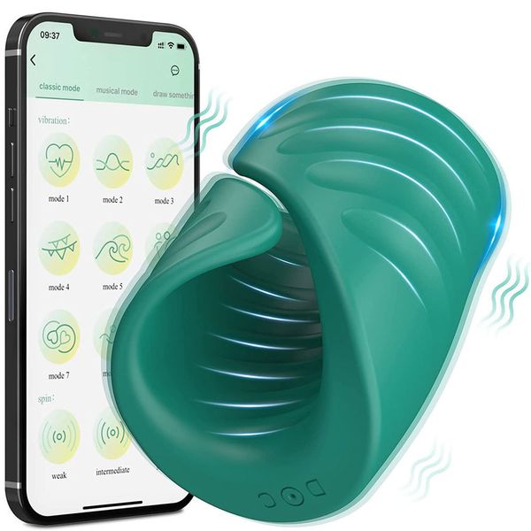 Juguetes anales Bluetooth Potente vibrador para hombres Glans Masajeador Sex Machine Pene Delay Trainer Automático Masturbador masculino para adultos 230113