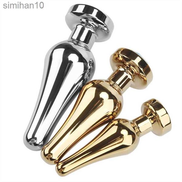 Toys Butt Butt Plug Anal Sex Toys S / M / L Metal Metal Inoxydless Smooth Sexy Toys for Women Men Adult Buttplug en acier inoxydable Plug HKD230816