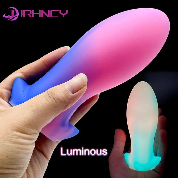 Jouets anaux bouchon d'oeuf lumineux beau cul liquide Silicone doux jouet sexuel pour hommes femmes VaginalAnal Fisting 230821