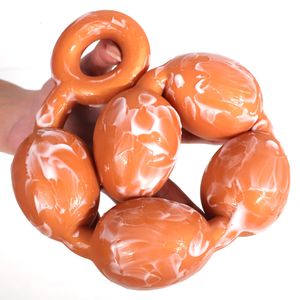 Anale speelgoed eieren vorm trek kralen prostaatmassage lange diepe buttplug vloeistof siliconen ovipositor leuk seksueel voor menwomen 230821