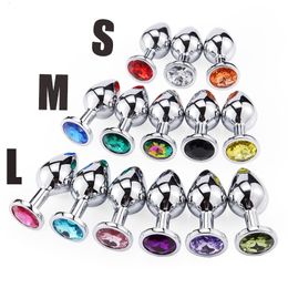 Jouets anaux Bijoux en cristal de gemme Plug anal rond Sex Toy Métal En acier inoxydable Butt Petite queue Couples gays et lesbiens Gode lisse Plug anal 230508