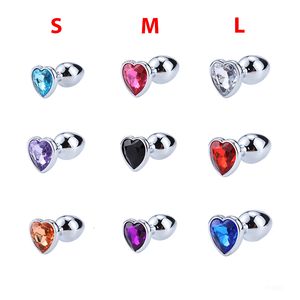 Anal Toys HeartShaped Anal Plug Sex Toys For Women Crystal Butt Plug Male Adult Toys Stainless Steel Prostate Massage Female Masturbation 230508