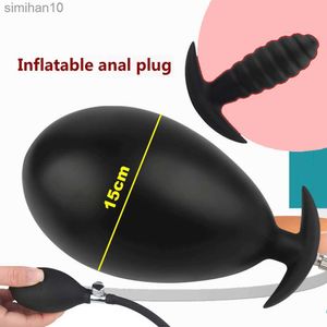 Juguetes anales bomba inflable enchufe anal silicona súper grande tapón de tope masajeador de próstata anus extender dilatador sexules juguete para mujeres HKD230816