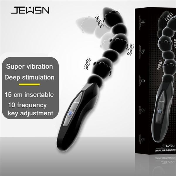 Anal Toys Jelly Vibrator Stick Long Anal Butt Plug Perles G-spot Vagin Masseur Adulte Sex Toys Pour Femme Couples Masturbation Boutique Gode 220914