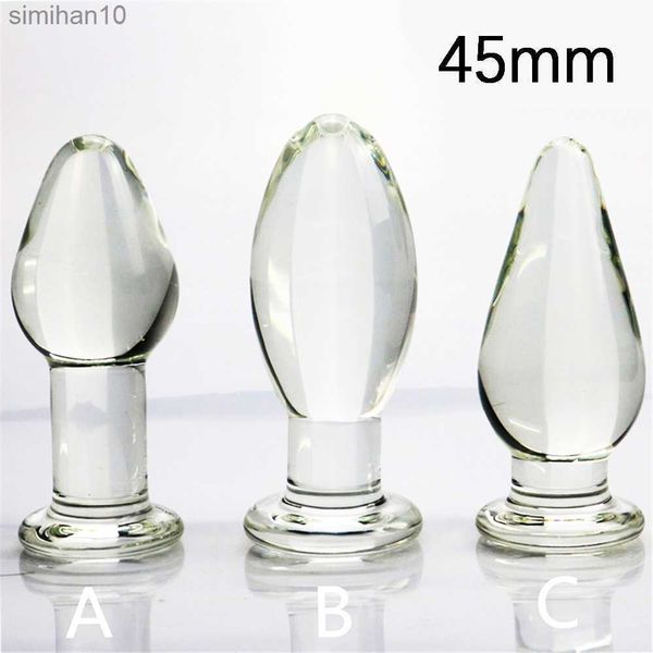 Jouets anaux grands 45 mm Crystal Plug Vagin Ball pyrex verre anal perle adulte sex toys for women hommes gay masturbator hkd230816