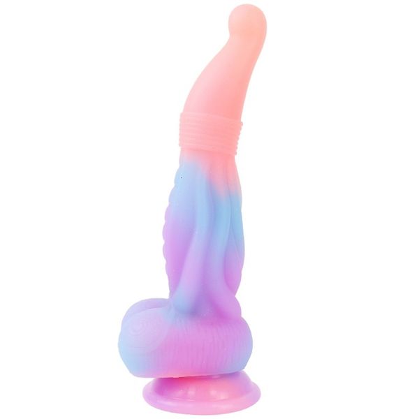 Jouets anaux Lumineux Big Dick Jouets anaux Tentacules de poulpe en silicone Énorme gode monstre de dragon Jouets sexuels anaux pour masturbateurs vaginaux point G 230728