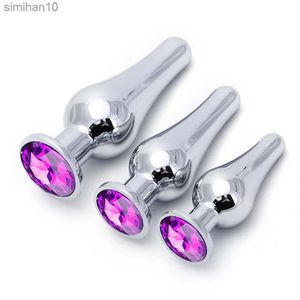 Anal Toys Metal Anal Plug Tapered Butt Plug voor vrouwen Men Prostaat Massage Sieraden Anal Plug Anale Sex Toys HKD230816