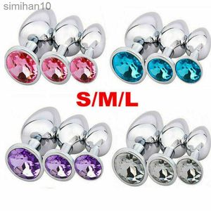 Toys anal news en acier inoxydable en métal de sexe Plug pour les débutants sexuels jouets anal toys adultes gibier masturbateur anal diamond expander stopper hkd230816