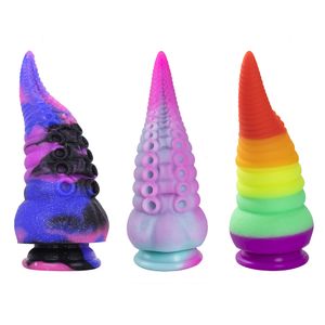 Jouets anaux Poulpe Tentacule Monstre Énorme Gode Adulte Anal Butt Plug G Spot Sex Toy Massage De La Prostate Liquide Silicone Forte Ventouse Jouer 230728