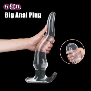 Toys anal olo énorme long file anal file 5 taille masseur prostate cristal soft tpe anus dilator vagin stimulateur toys for women hommes gay hkd230816