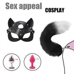 Anale Speelgoed Seks voor Vrouw Cosplay Masker Staart Plug Metalen Anus Butt Half Cat Party Sexy Volwassen Spel Maskers BDSM 230925