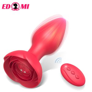 Anale speeltjes Seksspeeltje Rose-vibrator voor vrouwen Afstandsbediening Buttplug met 10 standen Vibrerende prostaatstimulator Siliconenstimulator 230923