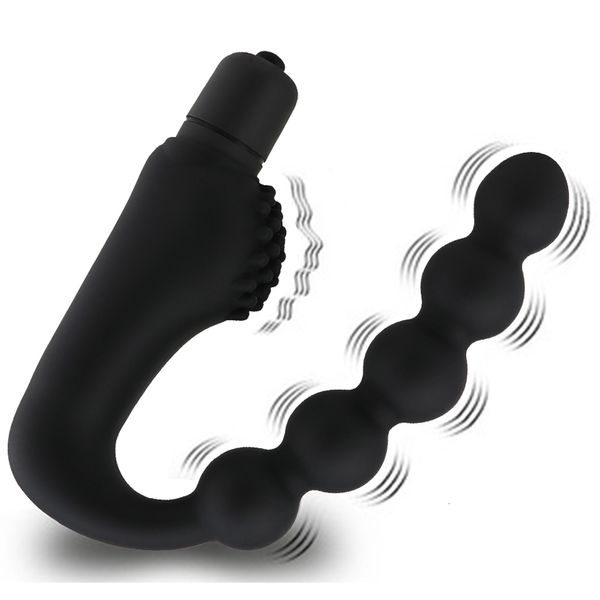 Anal Toys Silicone 10 Vitesses Anal Plug Prostate Massager Vibromasseur Butt Plugs 5 Perles Sex Toys pour Femme Hommes Adulte Produit Sex Shop Sexo 230508