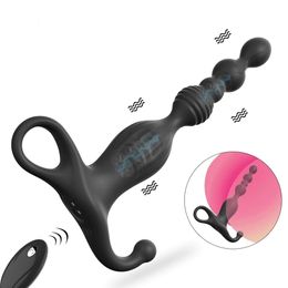 Juguetes anales Cuentas anales de silicona Vibrador Juguetes sexuales para hombres Mujeres Masajeador de próstata Tapones anales Extensor de juguetes Anales Productos de bolas para adultos Gay 230426