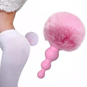 Anal Toys Silicone Plug Plush Rabbit Tail Sex Toy for Women Men Gay Sexy Butt Prostate Massager Erotic Role Play 230222