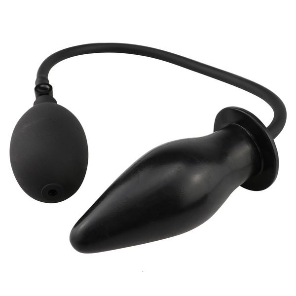 Anal Toys Doux silicone gonflable Butt plug noir pompe anale perle fesse diffuseur Anus sex toy 230719