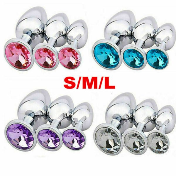 Juguetes anales Acero inoxidable Metal Sex Butt Plug para principiantes Juguetes sexuales Juguetes anales Adultos Juego Masturbador Anal Diamond Expander Stopper 230508