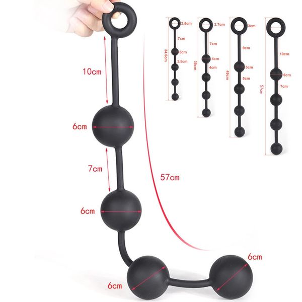 Jouets anaux Super gros 6 cm perles anales chaîne anale Plug Play Pull Ring Ball 4 tailles Masturbation Prostate Sex Toys pour femme hommes produits 220922