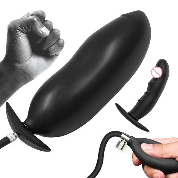 Jouets anaux Super Grand Gonflable Énorme Gros Plug Anal Pompe Max Dilatateur Anus Extensible Sans Vibrateur Buttplug Ass Balls Sex Toys 231130