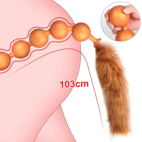 Jouets anaux Super longs énormes 9 perles de boule Expansion vaginale de l'anus Silicone godemichet anal queue adulte jouet sexuel érotique pour les femmes 221121