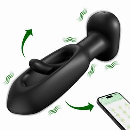 Anale speelgoed tikken op prostaatmassager Vibrating Butt Plug App Vibrator draadloze externe seks voor heren dildo vrouwen 230811