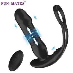 Anale Speelgoed Telescopische Mannelijke Prostaat Massager Stak Vibrator Buttplug Anus Vertraging Ejaculatie Sperma Ring Sex Voor Mannen 231114