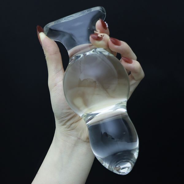 Jouets anaux deux perles bouchon en verre dilatateur de bout lisse masseur de prostate stimulation vaginale expansion sexuelle pour femmes hommes 18 230901