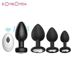 Vibrador anal para hombre Control remoto inalámbrico Silicona Butt Plug Gay Sex Toy Mujer Productos para adultos Masajeador de próstata 240320