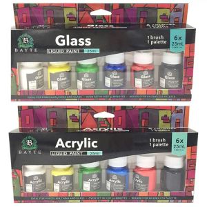 Analyseur 6 x 25 ml Couleurs de carrosserie lourdes Pigments riches en acrylique peinture peintures résistantes aux ongles pour peinture d'artisanat outils de dessin en tissu