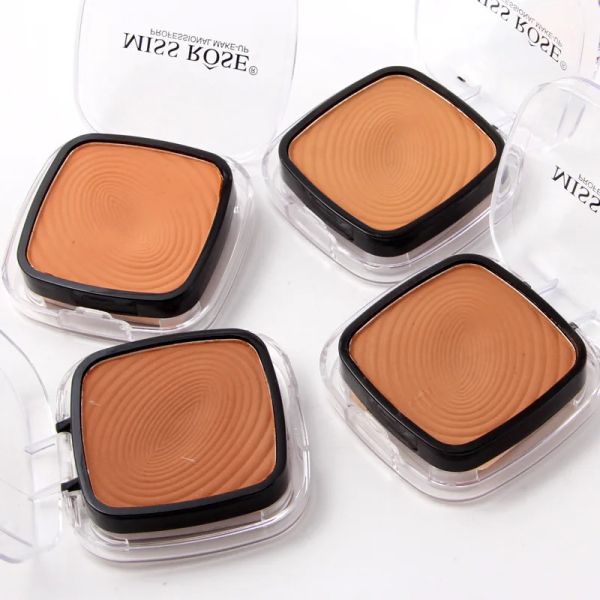 Analyseur Makeup Professional Powder Foundation Mineral Imperproof Pressed Powder Base Cosmetics Concealer Contour Contour Palette pour la peau foncée