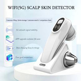 Analyzer Nouveau WIFI HD 5G professionnel 50X/200X analyseur de peau cuir chevelu/peau/détecteur de follicule pileux loupe d'analyse de test UV Rechargeable