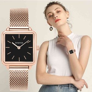Ananke luxe designer Brand Women Casual Dress Quartz Watch Ladies Bracelet Watches Mode roestvrij staal UHR Clock 210325 220s