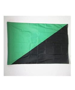 Bandera de anarcoprimitivismo Verde Negro 150x90cm 3x5 pies Impresión Poliéster Club Equipo Deportes Interior con 2 ojales de latón 7516585