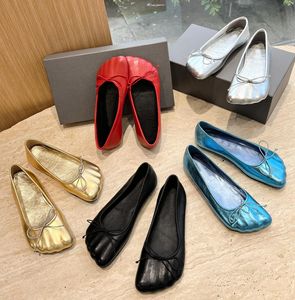 Anatomique Ballerine Sandale Designer Femmes En Cuir De Qualité Supérieure Mocassins À Fond Plat Pointu Split Toe Chaussures De Danse De Mode De Luxe Robe Chaussure