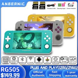 Anbernic RG505 Nouvelle console de jeu manuel Android 12 Système unisoc Tiger T618 4,95 pouces Oled avec Hall Joyctick OTA Mise à jour