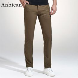 Anbican Mode Kaki Casual Broek Mannen 2017 Lente Gloednieuwe Leisure Business Slanke Broek Heren Katoen Werk Chino Jurk Pants2665