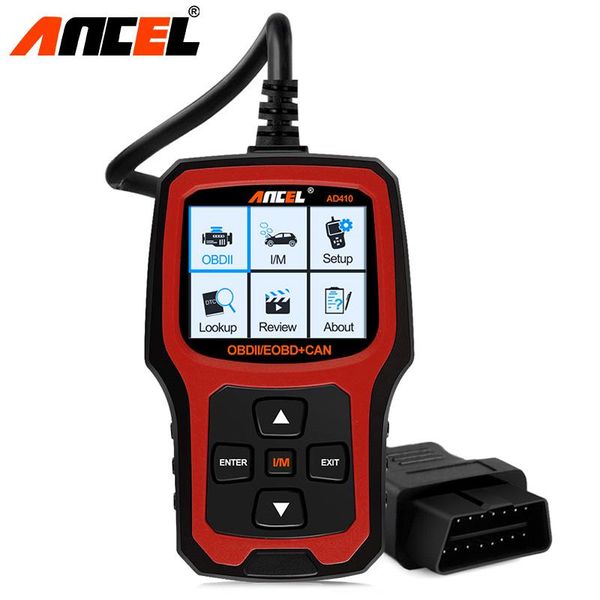 Ancel AD410 OBD2 Professional Automotive Scanner OBD Código de motor Reader Multi Languages Lifetime Free Update Diagnostic Tool