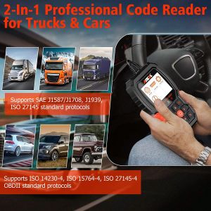 Ancel HD601 Heavy Duty Truck Code Reader Volledig systeem OBD2 Diagnostische scan Tool Check Engine voor Freightliner Cummins Code Reader