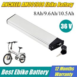 Batería de litio de bicicleta eléctrica ANCHEER AM001908 36V 8Ah 9.6Ah 10.5ah adecuada para bicicleta eléctrica plegable de ciudad