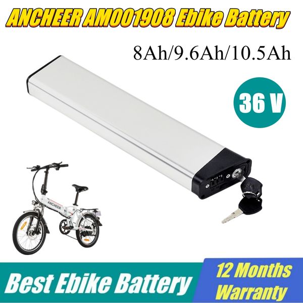 ANCHEER AM001908 Batterie au lithium pour vélo électrique 36V 8Ah 9.6Ah 10.5ah adaptée au vélo électrique pliant City Commuter