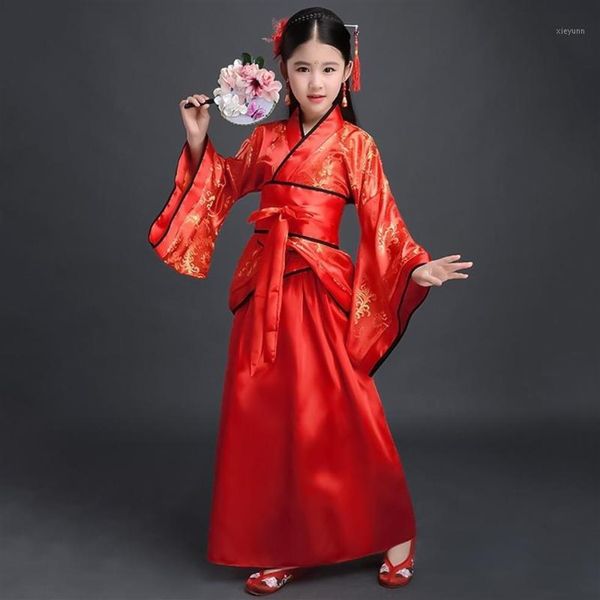 Robe chinoise ancienne pour filles, Kimono pour enfants, Costume ethnique traditionnel pour étudiants, Costume de danse de chœur, Yukata japonais, Style 1278p