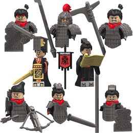 Ancient Chinese War Terra-Cotta Warriors Mini Figure Soldat Archers Chariot Flag Modèle Moc Sword Toys Blocs Gift Boys Girls
