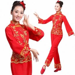 Mujeres chinas antiguas danza folclórica li para mujer hanfu mujeres año nuevo Fan Yangko Etapa ropa arrastre Más joven o4Dh #